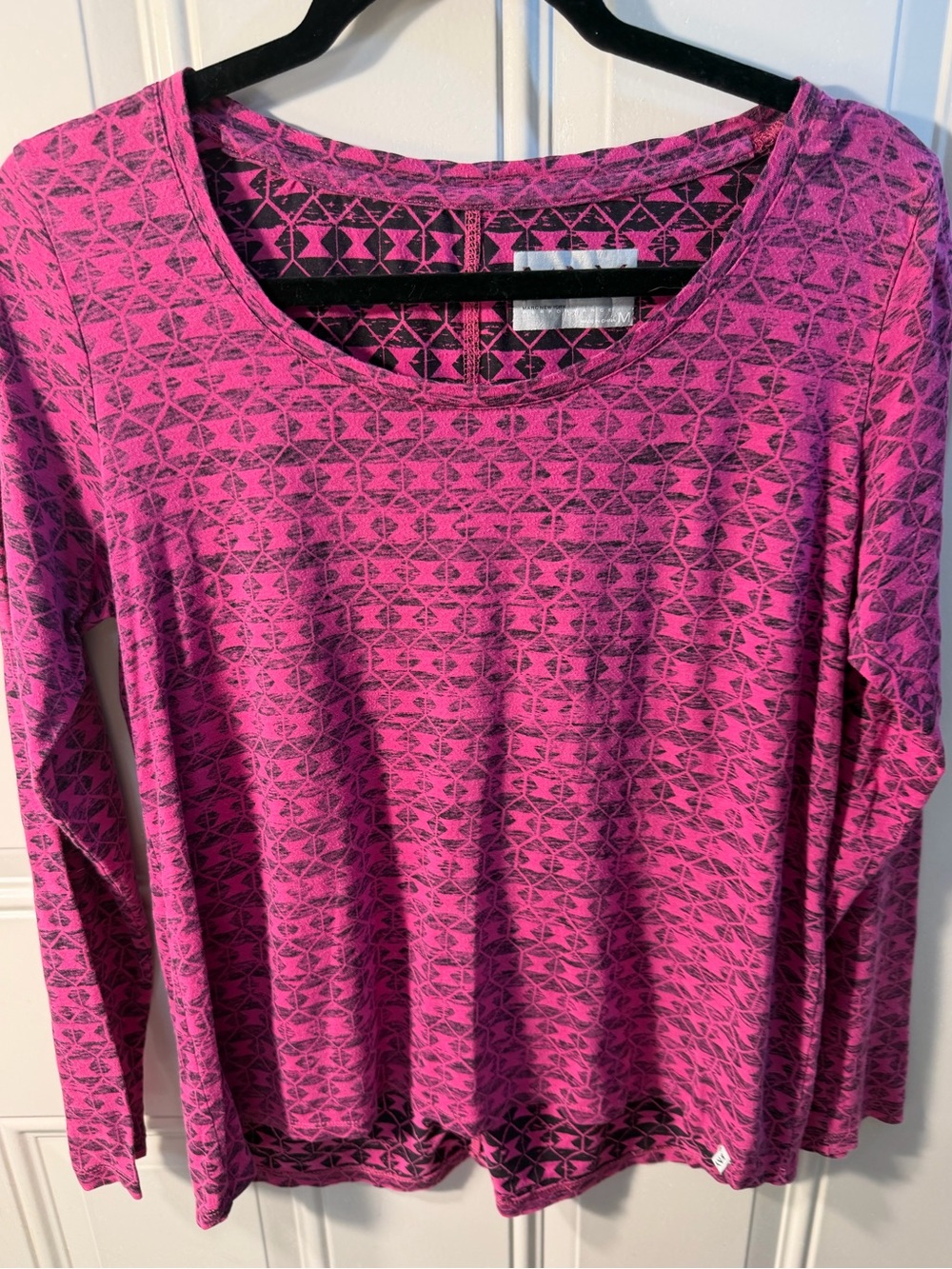 Marc New York Pink Geometric Long-Sleeve Tee -Fall